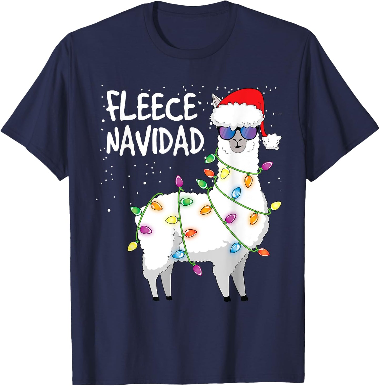 Fleece Navidad Funny Christmas Navidad Llama T-Shirt - T-Shirt | Navy