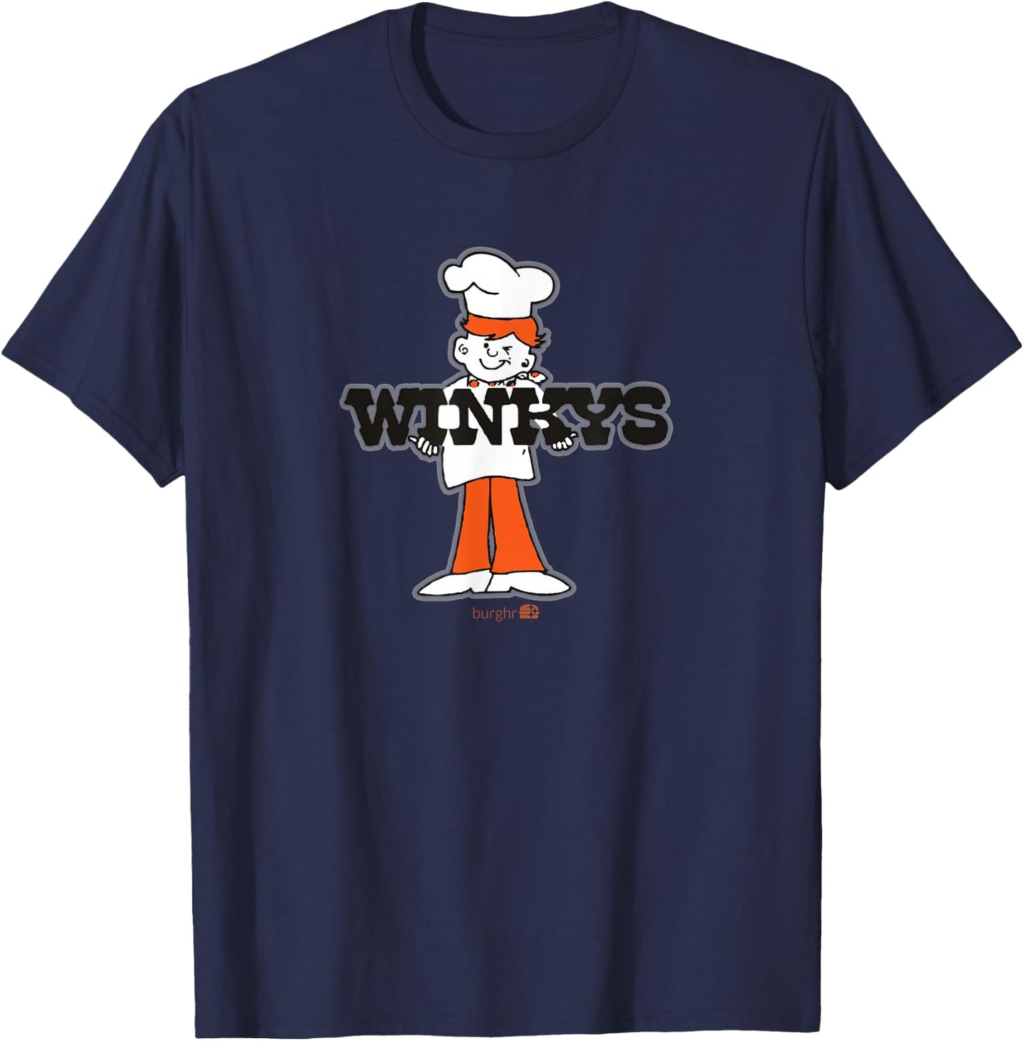 Burghr Boys -Adults Retro Classic , Grey, Small, Short Sleeve T-Shirt - T-Shirt | Navy