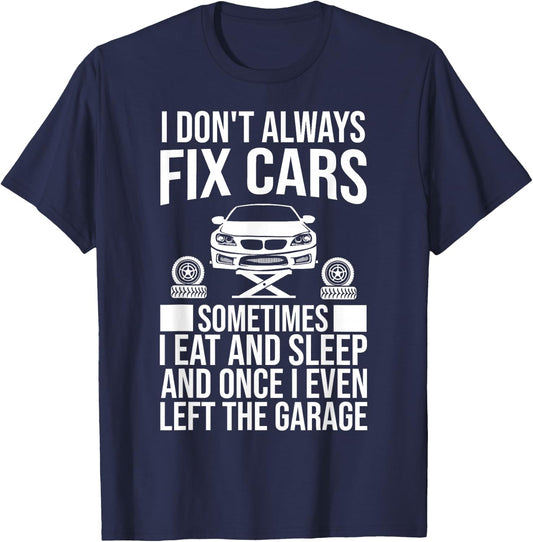 Funny Car Mechanic Design Automobile Mechanic Garage T-Shirt - T-Shirt | Navy
