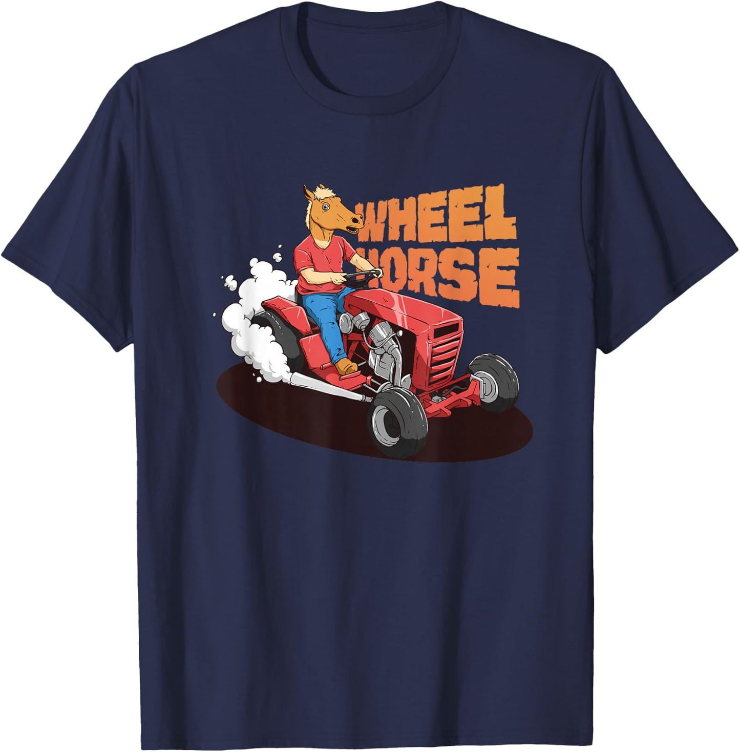 Funny Farm Tractor Shirt Wheel Horse Animal Farmers Rancher T-Shirt - T-Shirt | Navy