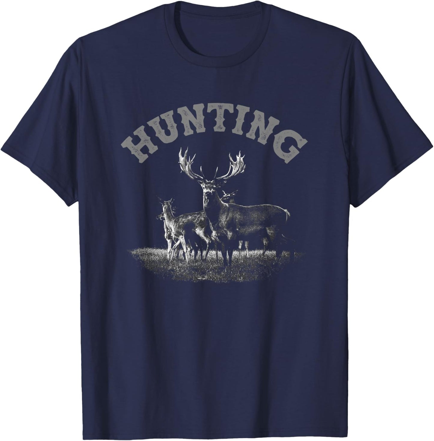 Deer Hunter Whitetail Big Buck Bow Hunting T-Shirt - T-Shirt | Navy