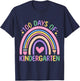 100 Days Of Kindergarten Rainbow Teacher 100 Days Smarter T-Shirt - T-Shirt | Navy