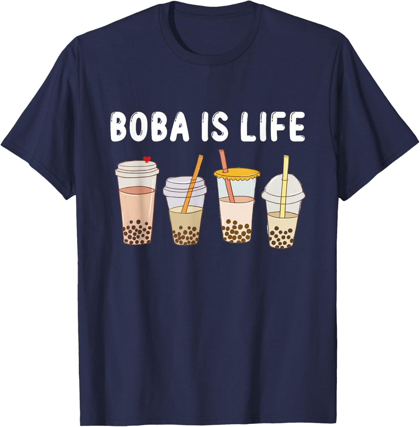 Boba is Life Funny Kawaii Bubble Milk - Bubble Tea Boba Tea T-Shirt - T-Shirt | Navy