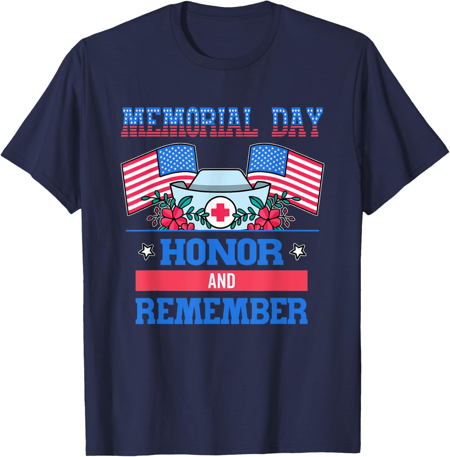 Memorial Day Nurse T-Shirt - T-Shirt | Navy