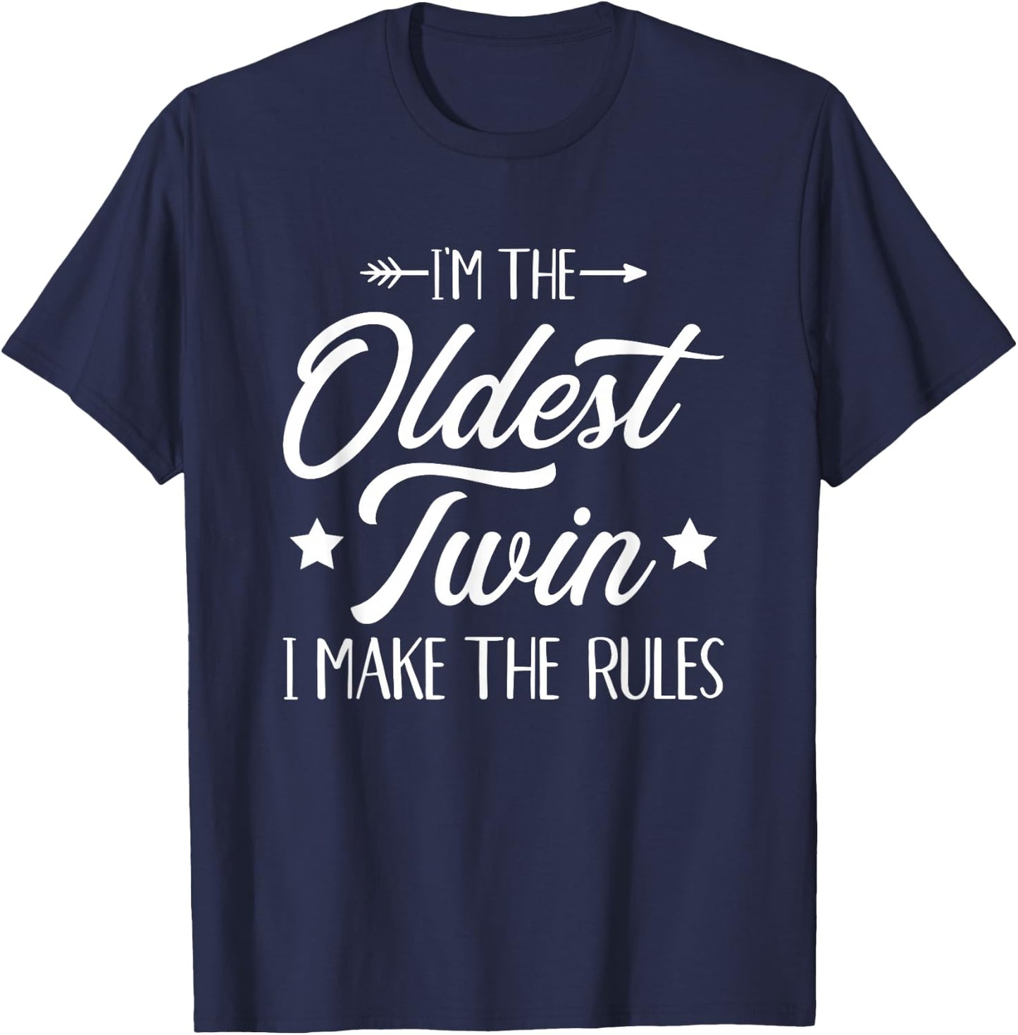 Older Twin Funny Saying T-Shirt - T-Shirt | Navy