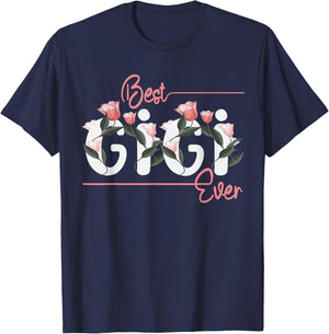 Floral Gigi Mother's Day Best Gigi Ever T-Shirt - T-Shirt | Navy
