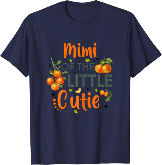 Mimi Of The Little Cutie Orange 1st Birthday Party T-Shirt - T-Shirt | Navy