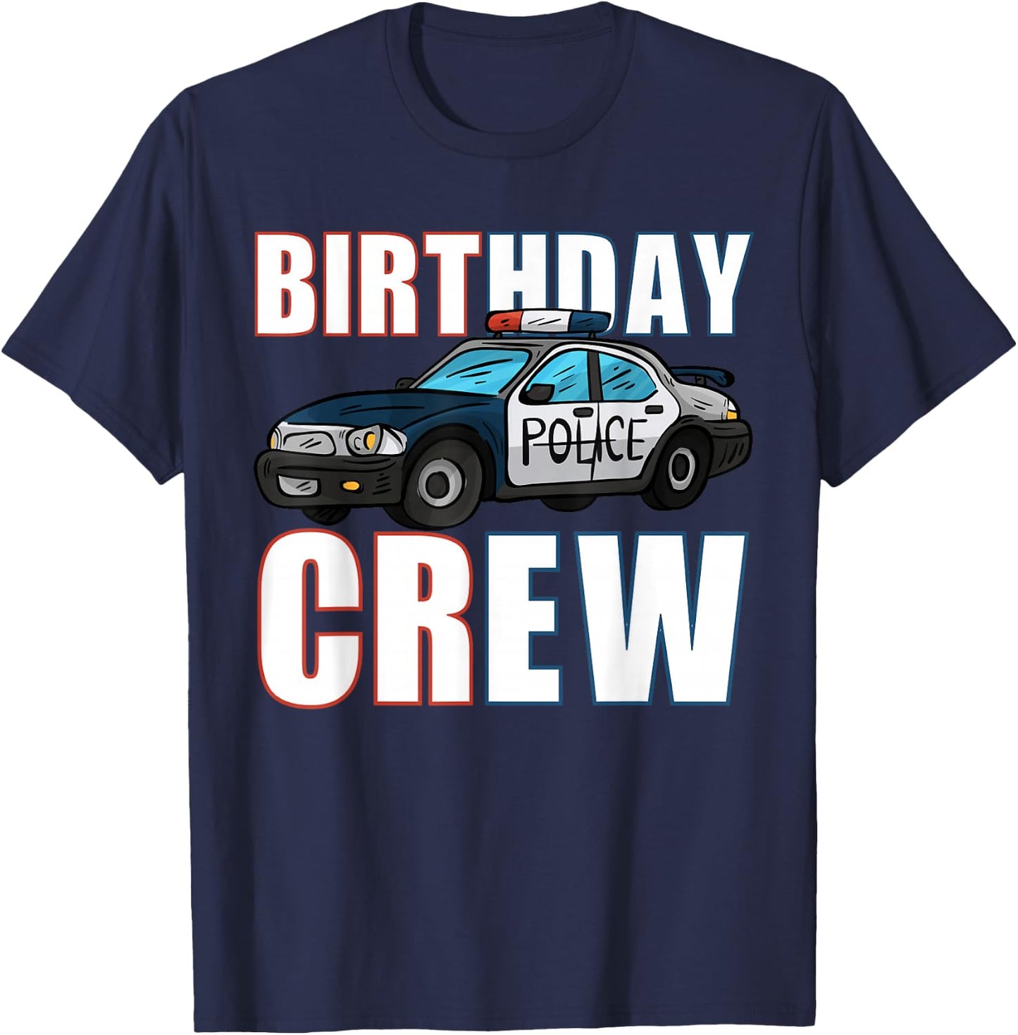Kids Police Birthday Crew Policeman Officer Cop Boys T-Shirt - T-Shirt | Navy