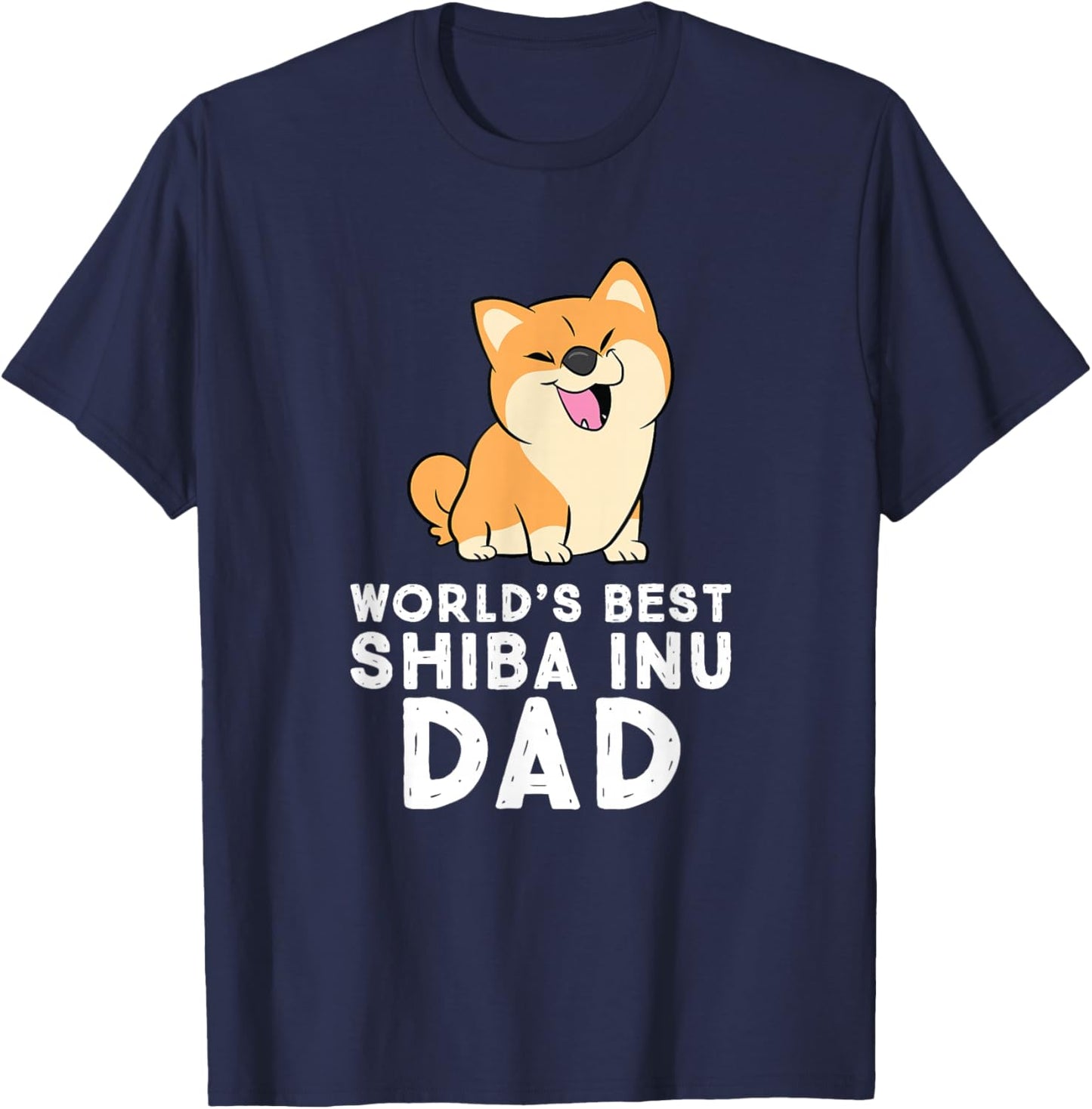 World's Best Shiba Inu Dad Dog Shiba Dad T-Shirt - T-Shirt | Navy