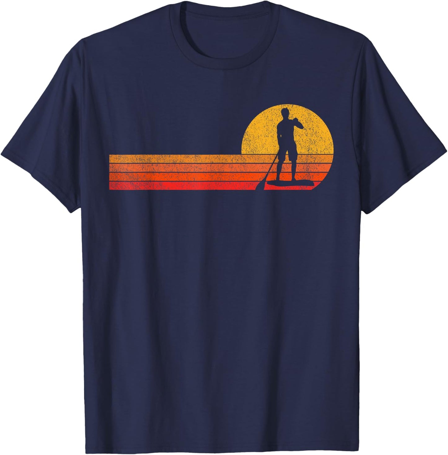Retro Paddleboarding Stand Up Paddle Board Paddleboard T-Shirt - T-Shirt | Navy