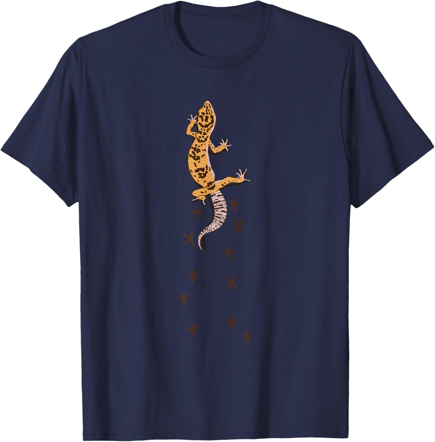 Leopard Gecko Tracks Lizard Lover Gift T-Shirt - T-Shirt | Navy
