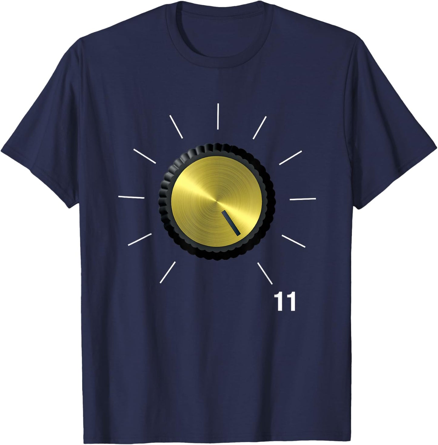 These Go to Eleven - Vintage Tube Amp Volume Knob T-Shirt - T-Shirt | Navy