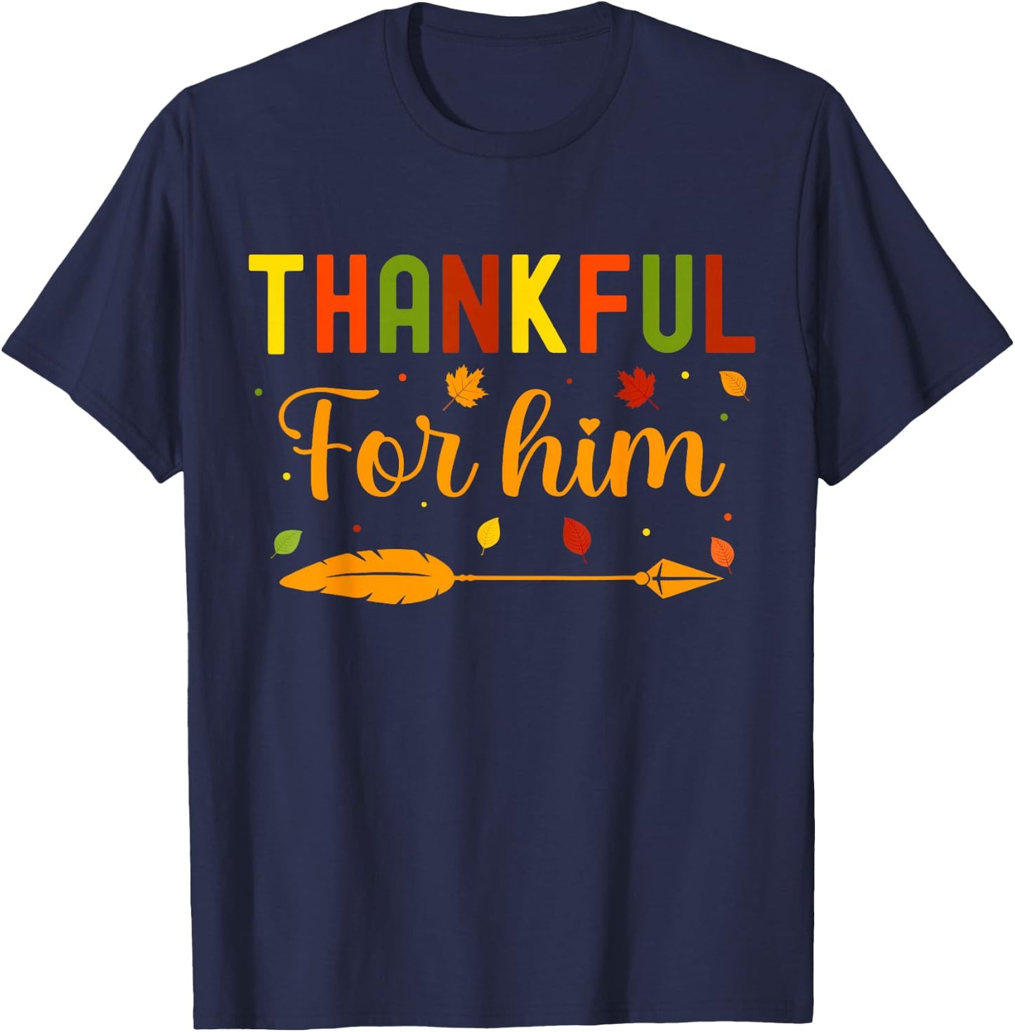 Thankful Thanksgiving Couples Fall Thankful T-Shirt - T-Shirt | Navy