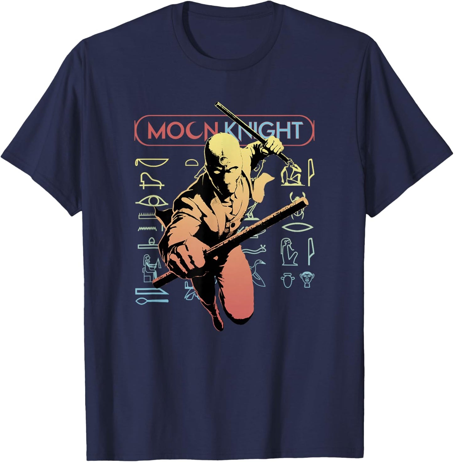 Marvel Moon Knight Action Poster T-Shirt - T-Shirt | Navy