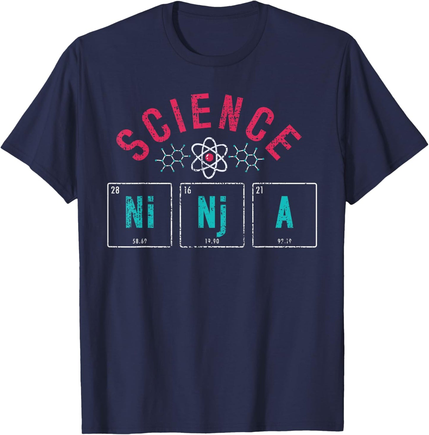 Science Ninja Periodic Table Physics Vintage Gift Scientists T-Shirt - T-Shirt | Navy