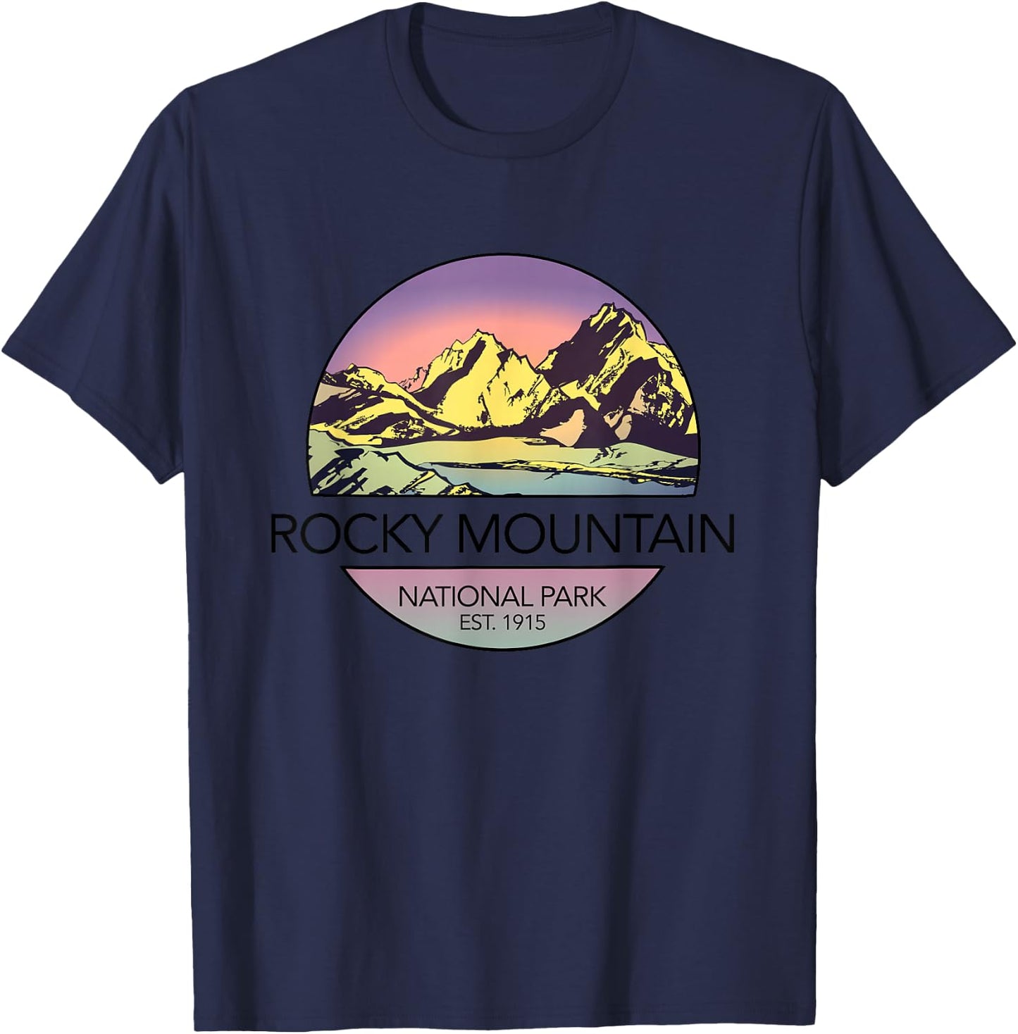 Vintage Rocky Mountain National Park Retro T-Shirt - T-Shirt | Navy