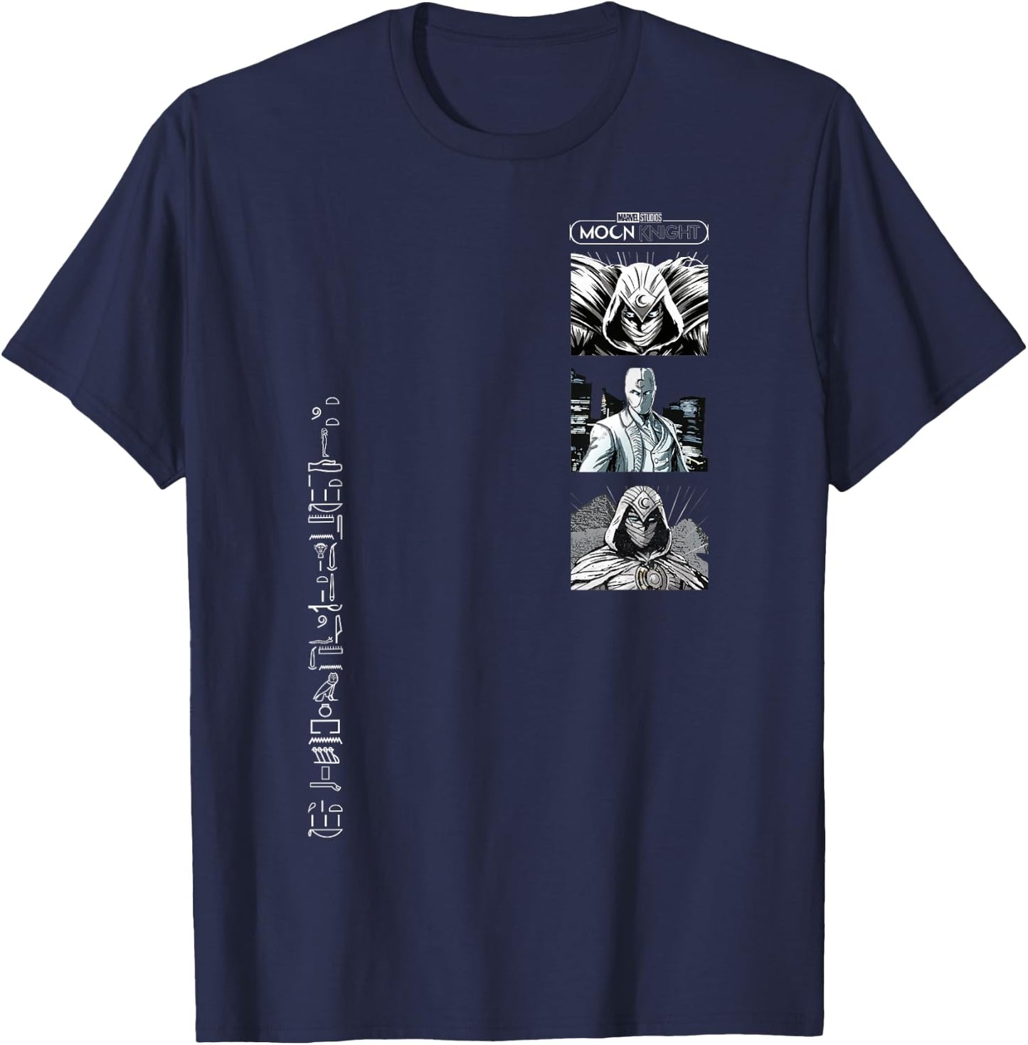 Marvel Moon Knight Comic Panels Logo T-Shirt - T-Shirt | Navy