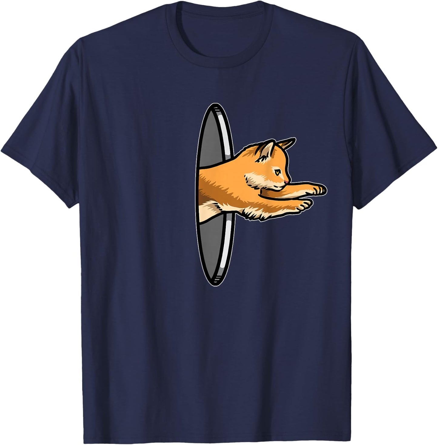 Matching Couple Cat Lover Funny Portal Animal & Her T-Shirt - T-Shirt | Navy