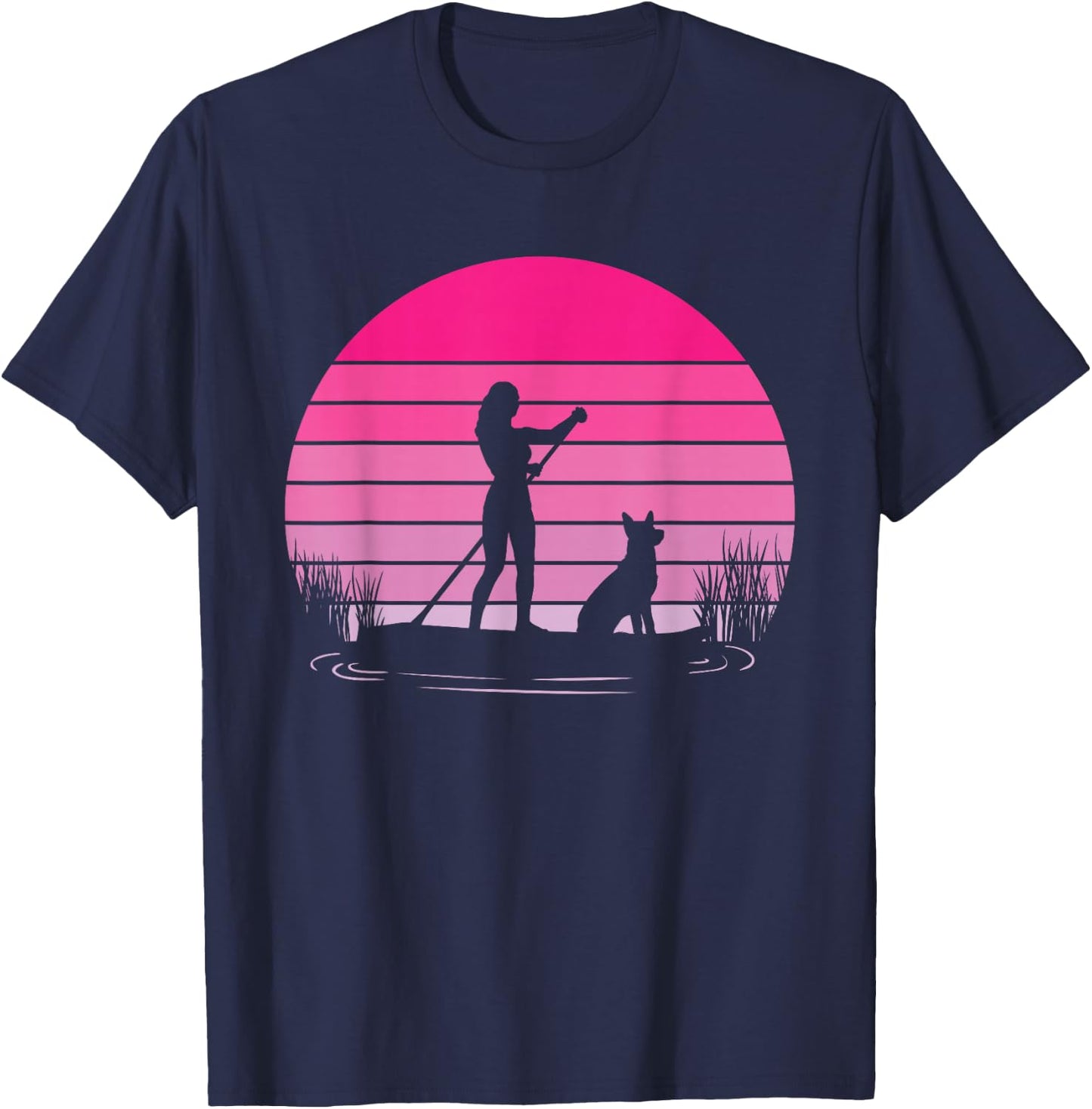 Paddleboarding Dog SUP Stand Up Paddle Board T-Shirt - T-Shirt | Navy
