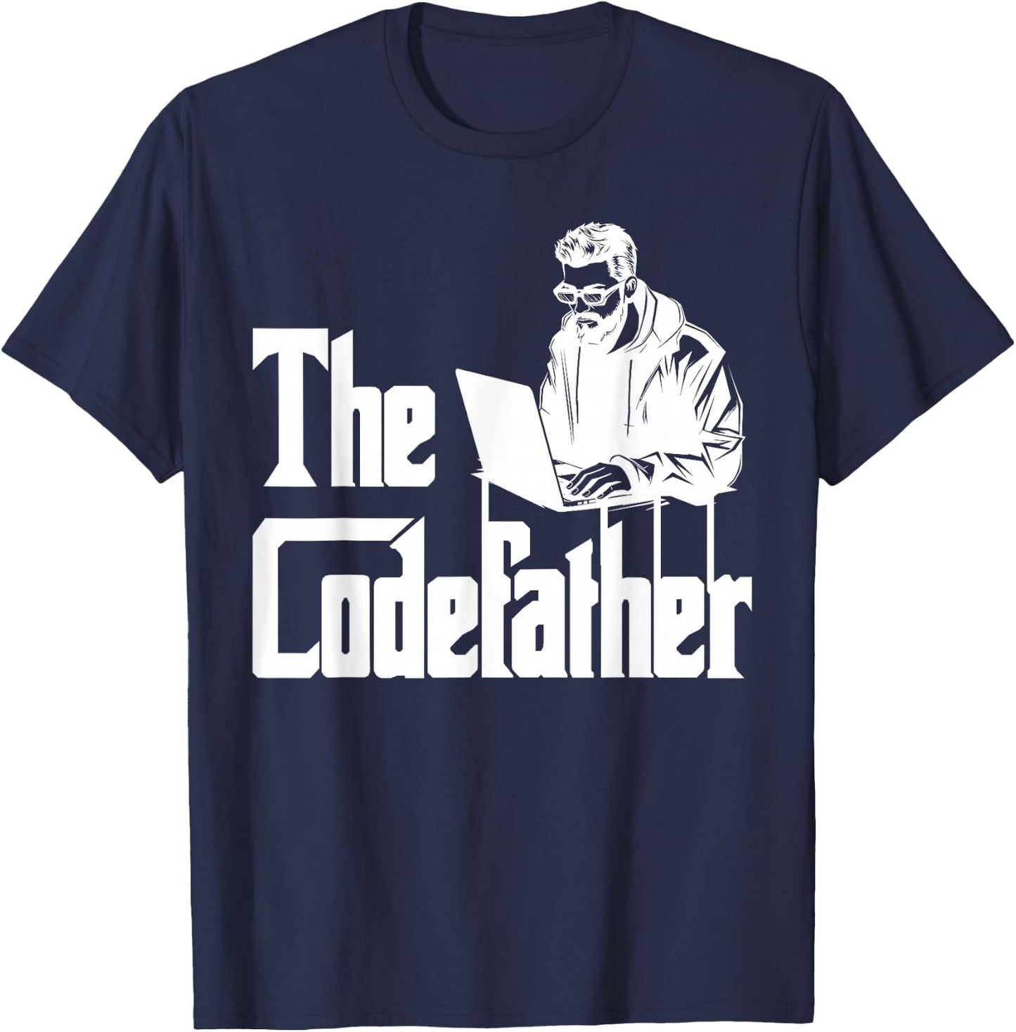 Computer Science THE CODEFATHER Funny Computer Scientist T-Shirt - T-Shirt | Navy