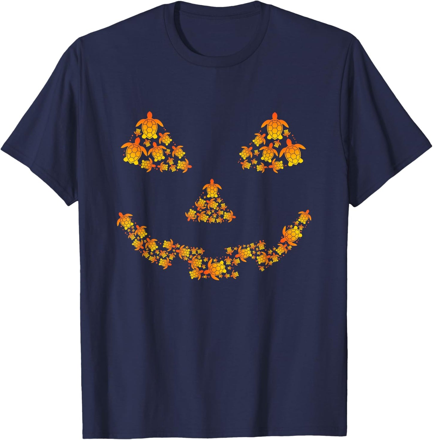 Cute Pumpkin Jack O Lantern Turtle Sea Halloween Costume T-Shirt - T-Shirt | Navy