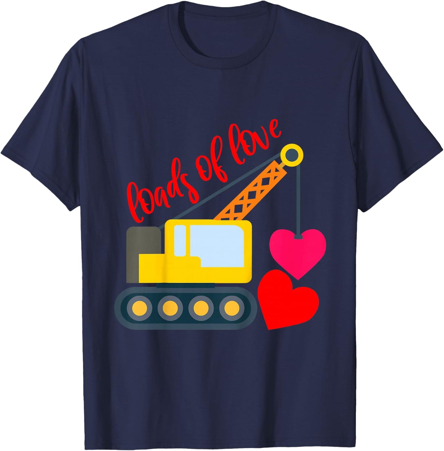 Kids Boys Valentines Day Loads of Love Toddler Girl Truck Hearts T-Shirt - T-Shirt | Navy