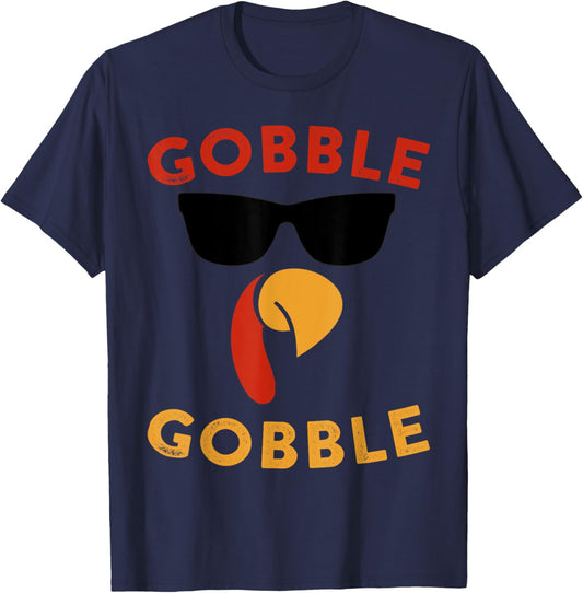 Gobble Gobble Turkey Thanksgiving Day Gifts Trot Leg Day T-Shirt - T-Shirt | Navy