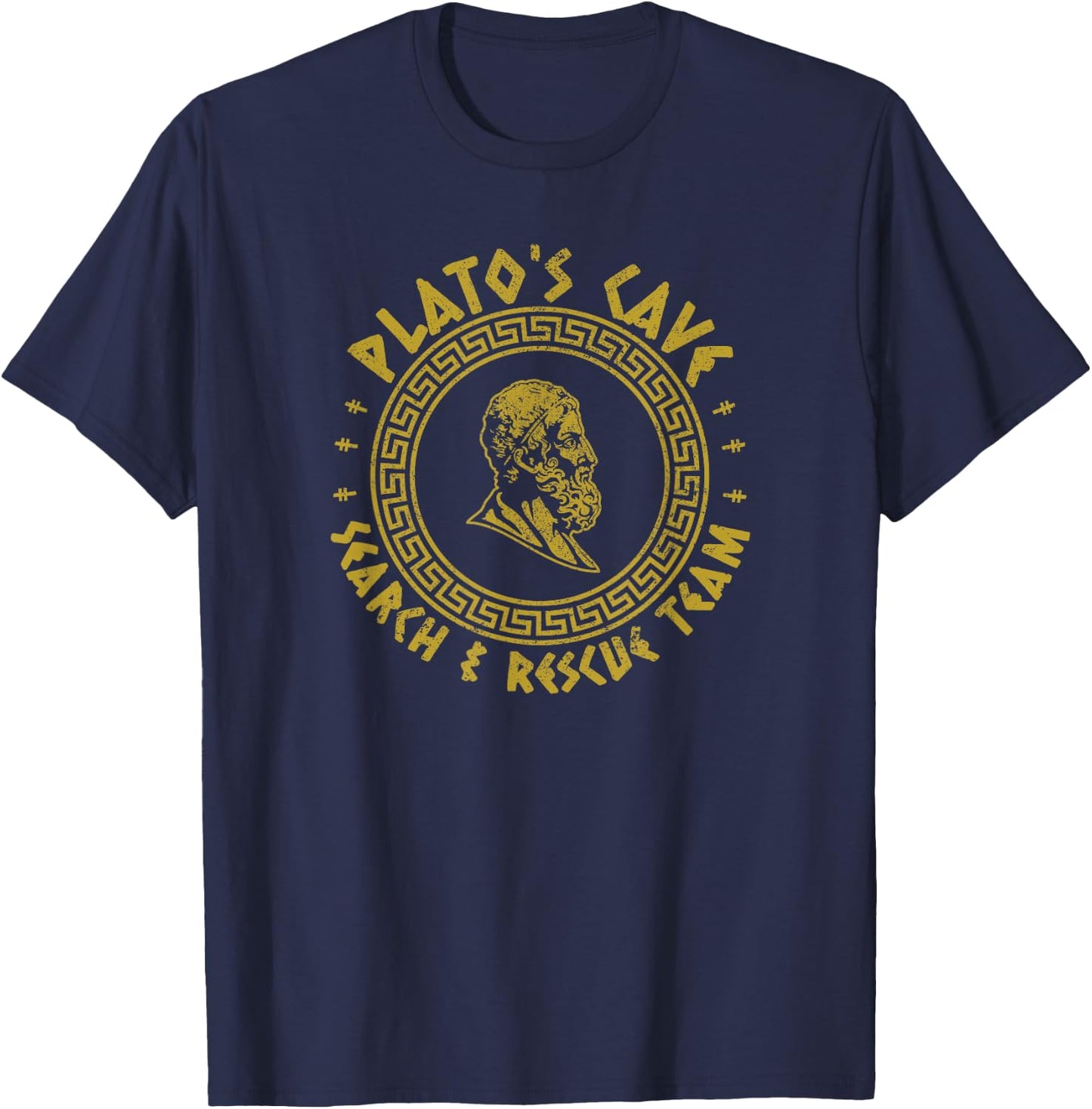 Plato's Cave Search and Rescue Teams Funny Philosophy T-Shirt - T-Shirt | Navy