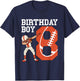8 Years Old Boy Football Player 8th Football Birthday Boys T-Shirt - T-Shirt | Navy