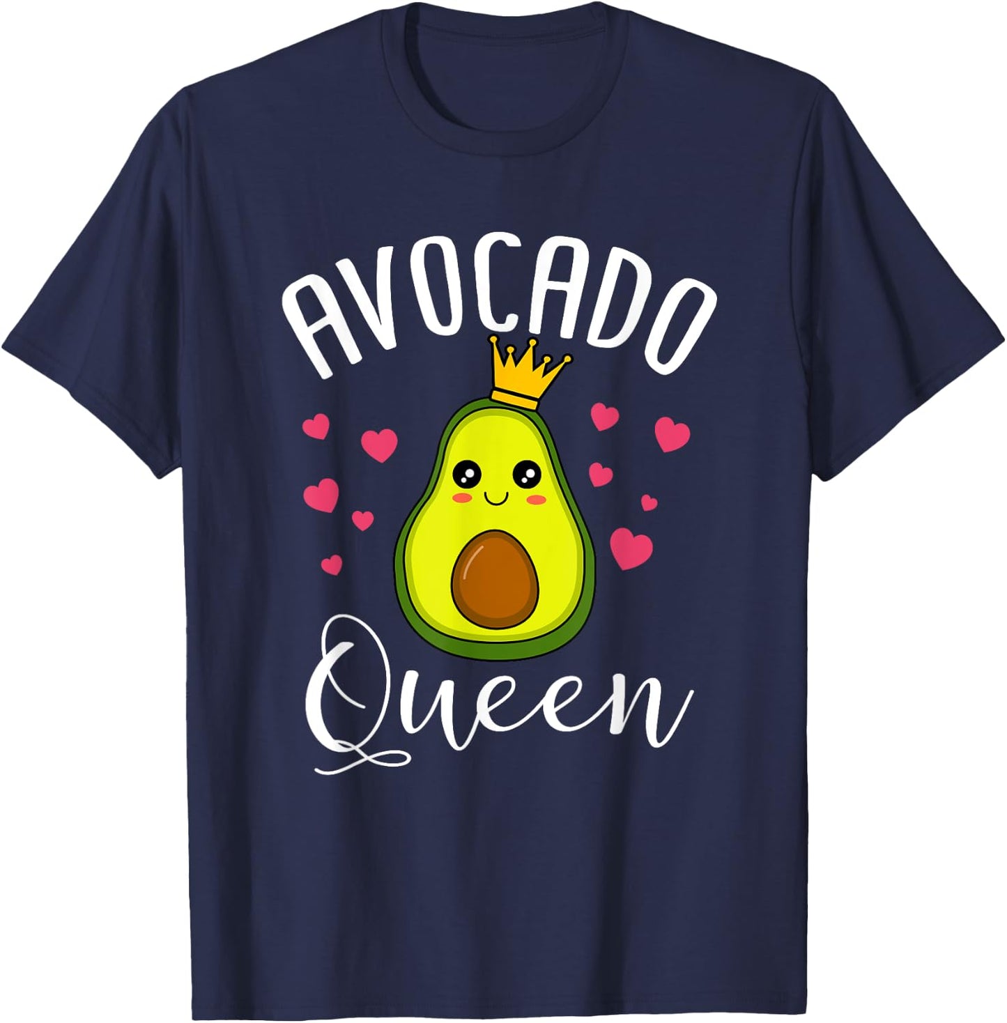 Cute Avocado Queen Funny Vegan Women T-Shirt - T-Shirt | Navy