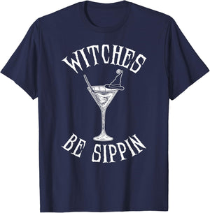 Witches Cocktail Witches be Sippin Halloween T-Shirt - T-Shirt | Navy