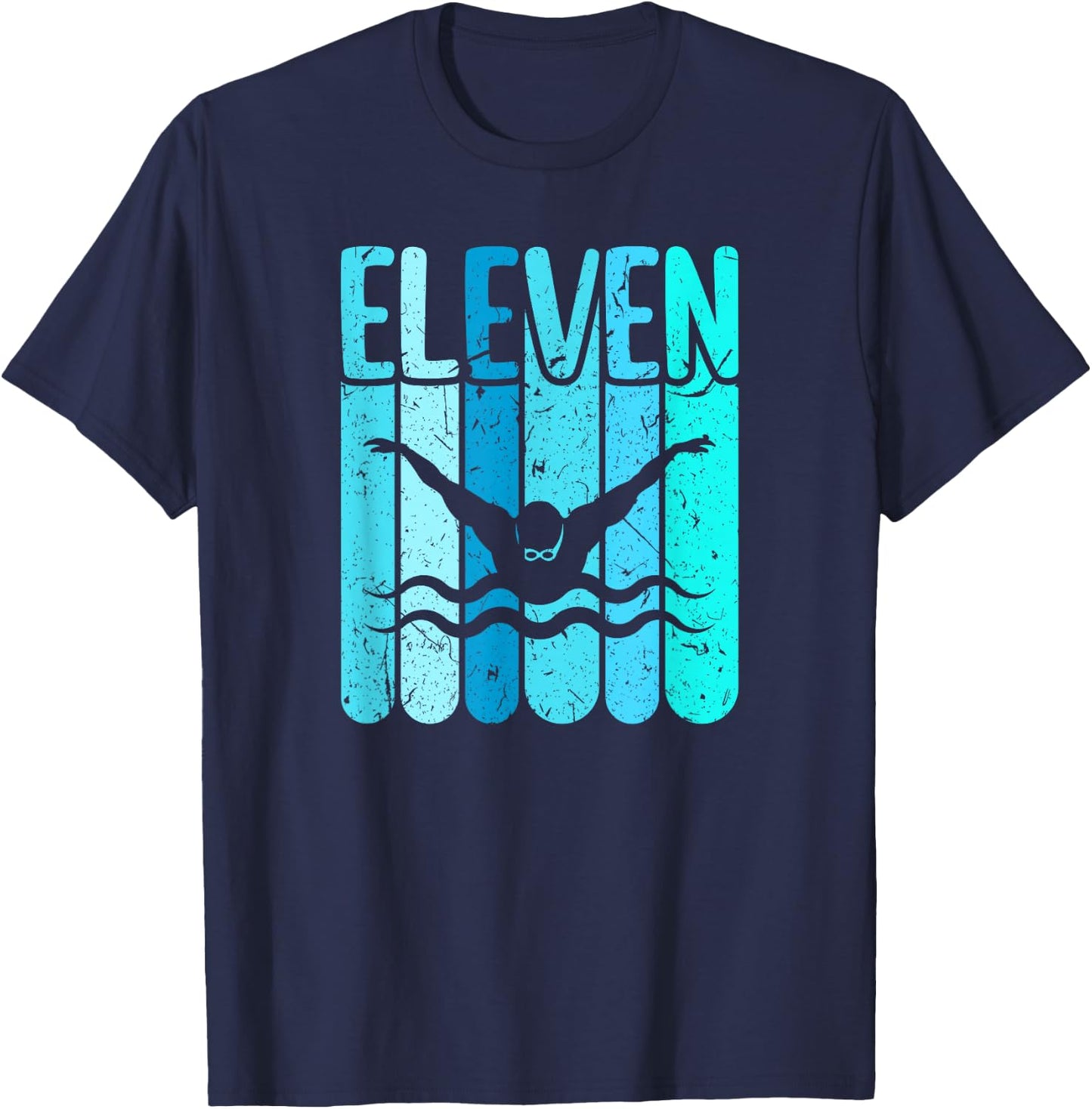 Swimmer 11th Birthday Swimming T-Shirt - T-Shirt | Navy