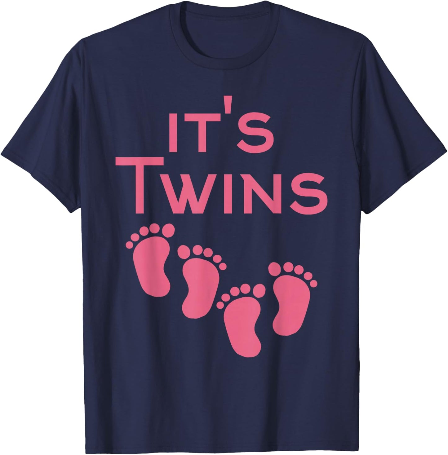 Team twins - It's twin girls - Gender reveal & Baby shower T-Shirt - T-Shirt | Navy