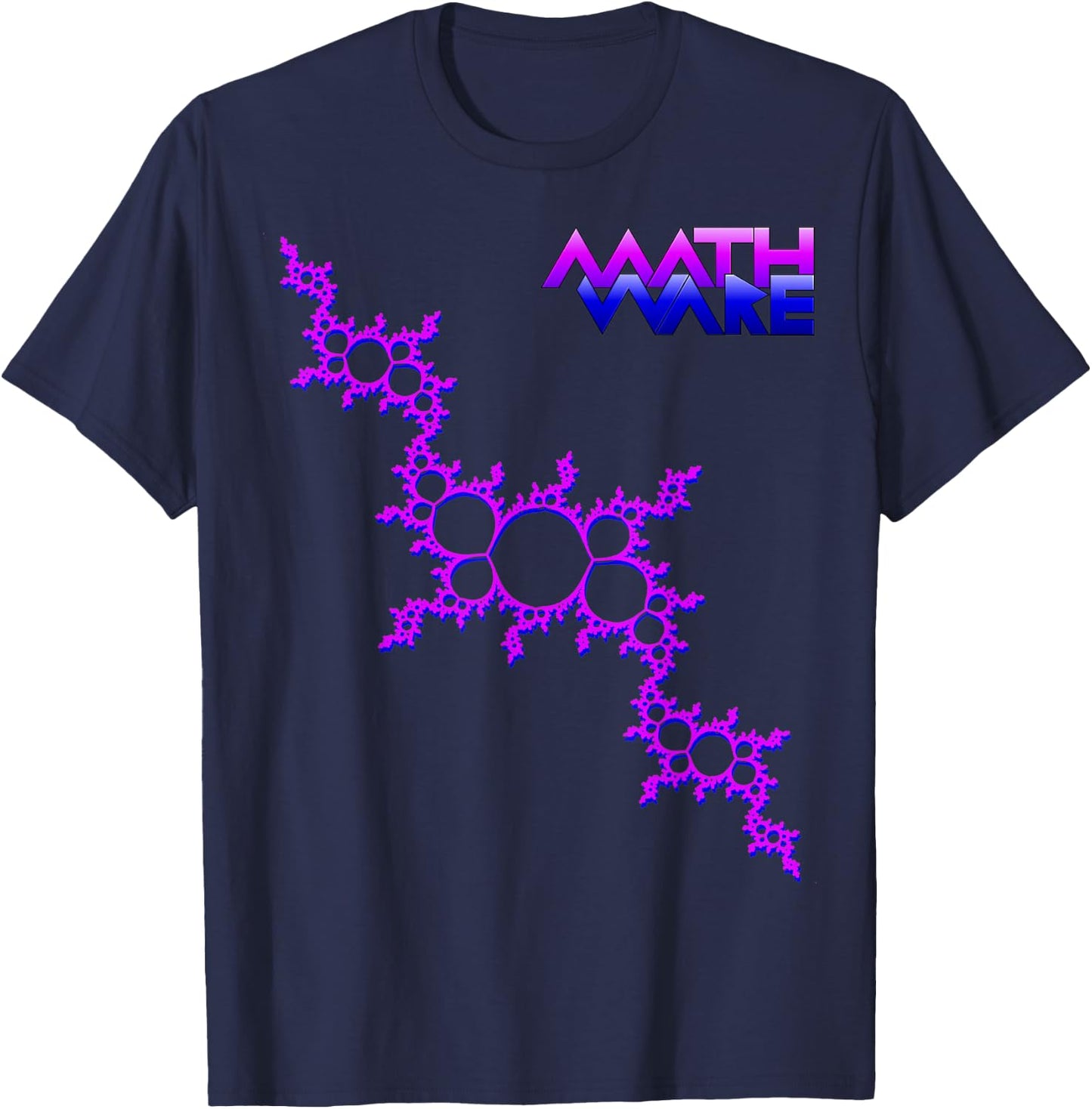 Nerdy MathWare Logo Julia Set Science Math Teacher Geek Gift Women Kids T-Shirt - T-Shirt | Navy