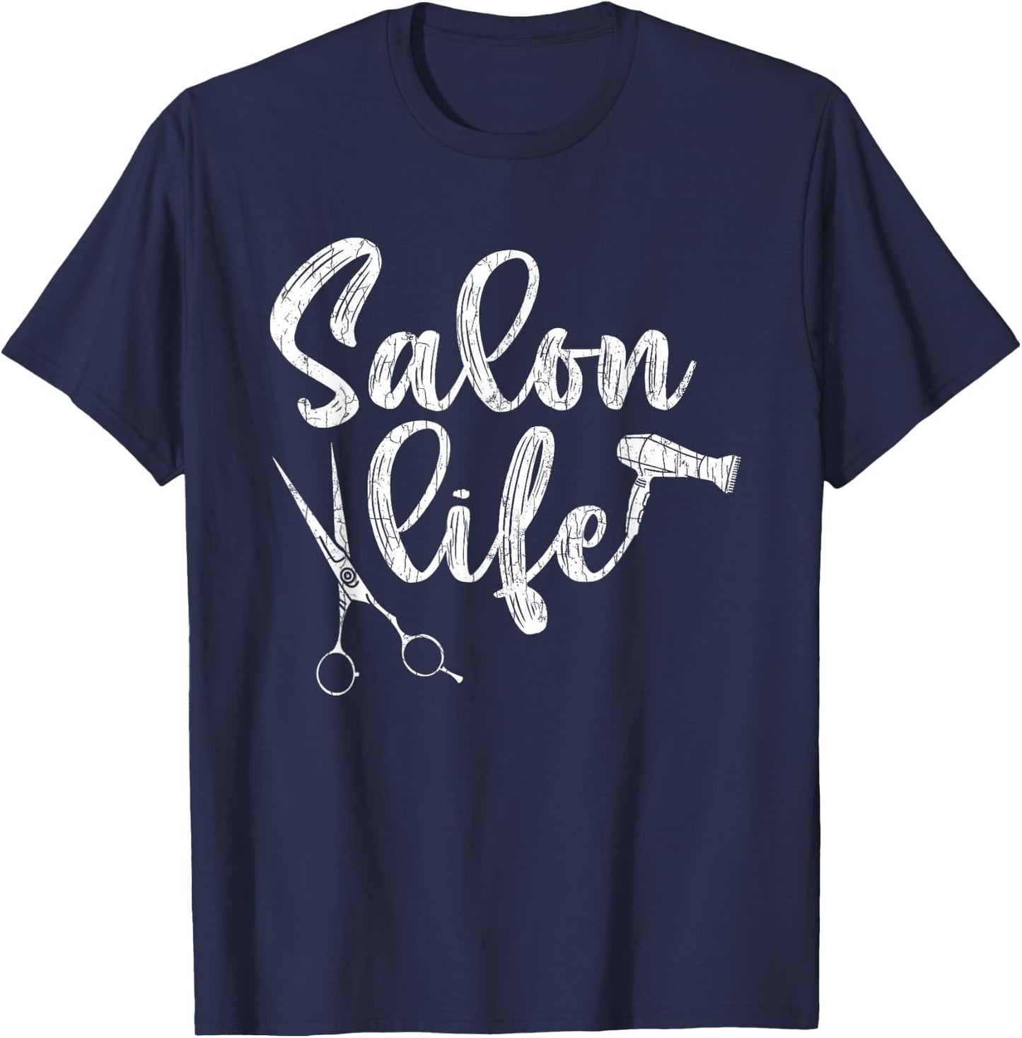 Salon Life Funny Hairdresser Hairstylist Barber Graphic T-Shirt - T-Shirt | Navy