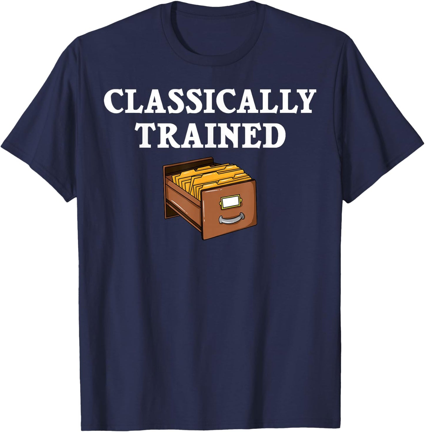 Card Catalog Library Librarian T-Shirt - T-Shirt | Navy
