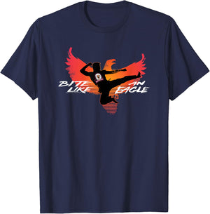 Cobra Kai Bite Like an Eagle Jump Kick TV Show T-Shirt - T-Shirt | Navy