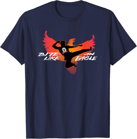 Cobra Kai Bite Like an Eagle Jump Kick TV Show T-Shirt - T-Shirt | Navy
