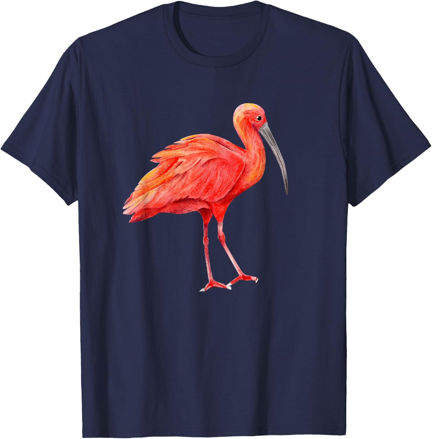 Scarlet Ibis Tropical Bird T-Shirt - T-Shirt | Navy
