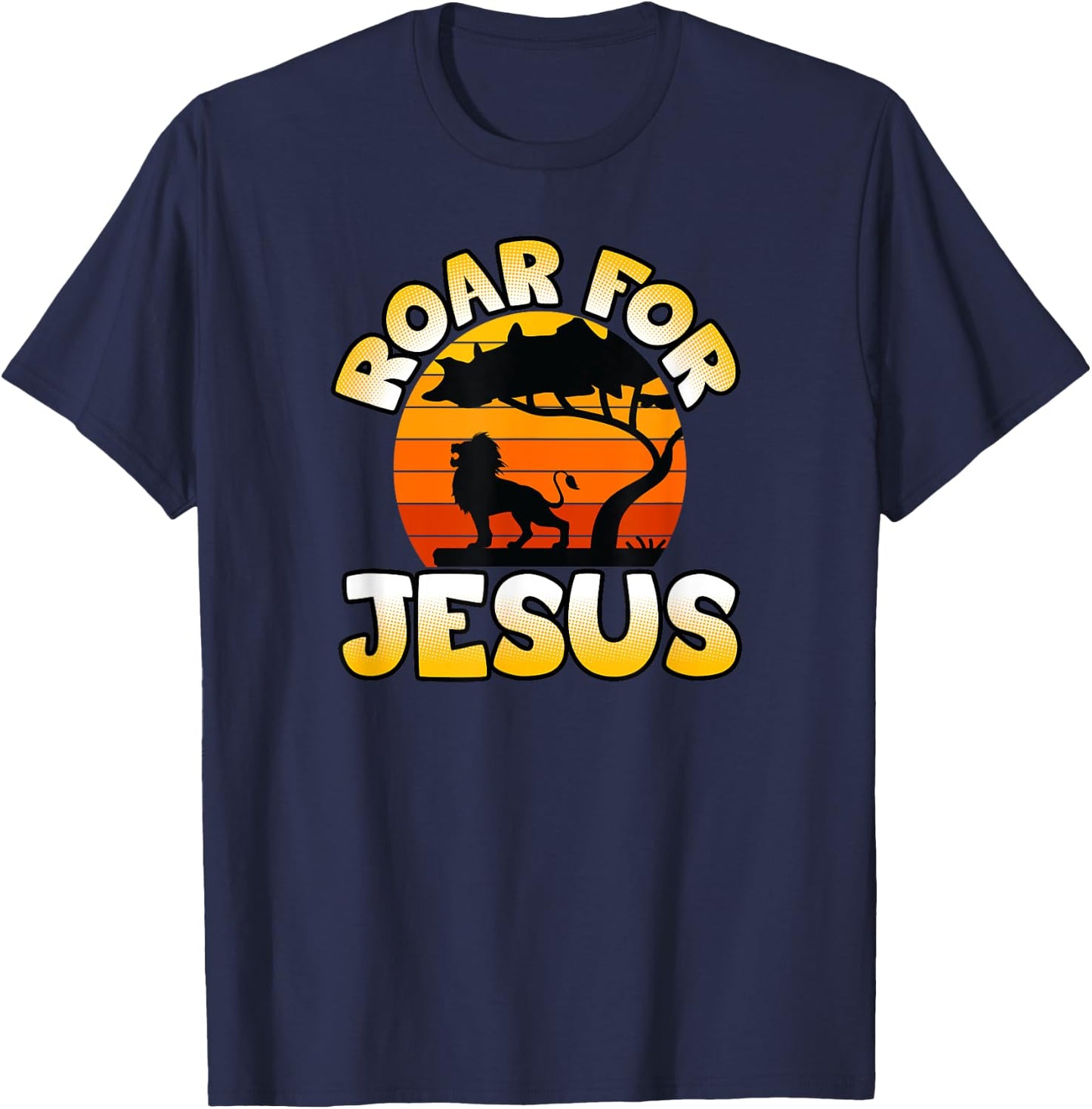 Vacation Bible School Lion Wild About VBS Roar For Jesus T-Shirt - T-Shirt | Navy