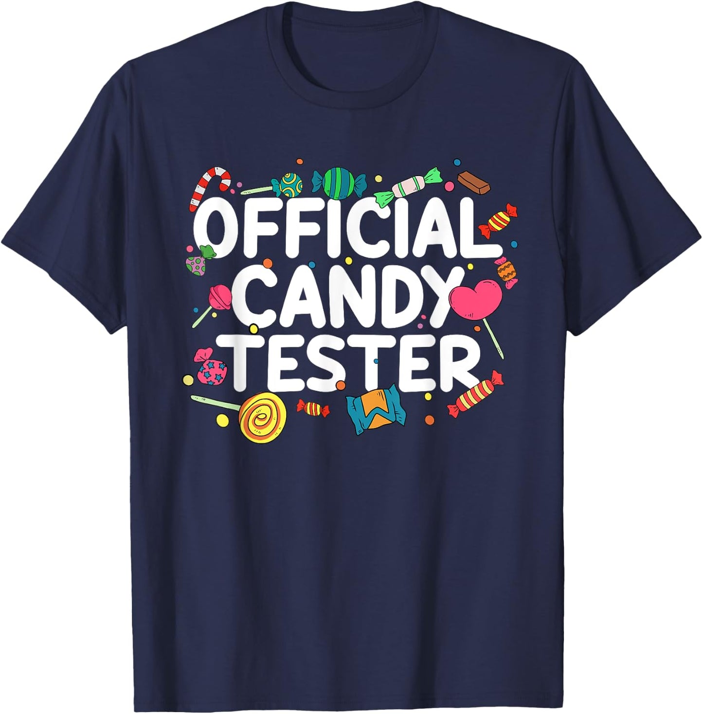 Cool Candy Art Men Women Kids Lollipop Candy Bar Halloween T-Shirt - T-Shirt | Navy