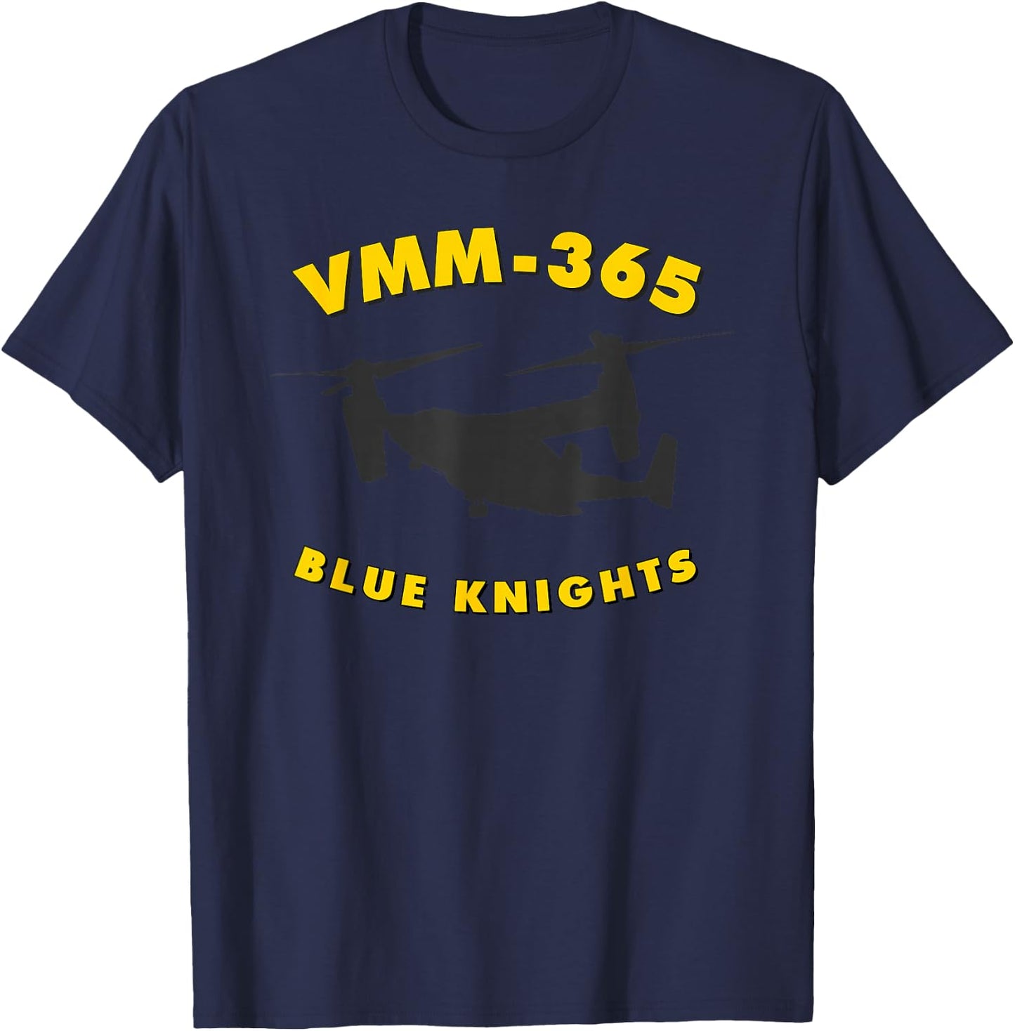VMM-365 Blue Knights MV-22 Osprey Tiltrotor Squadron T-Shirt - T-Shirt | Navy