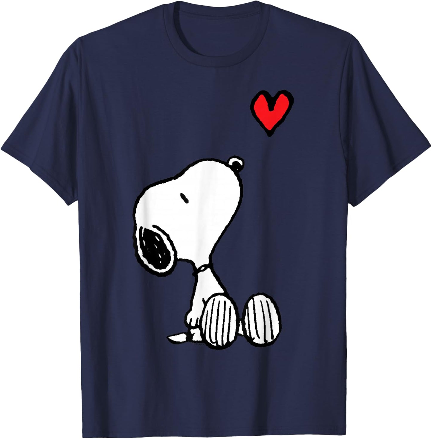 Peanuts Heart Sitting Snoopy T-Shirt - T-Shirt | Navy