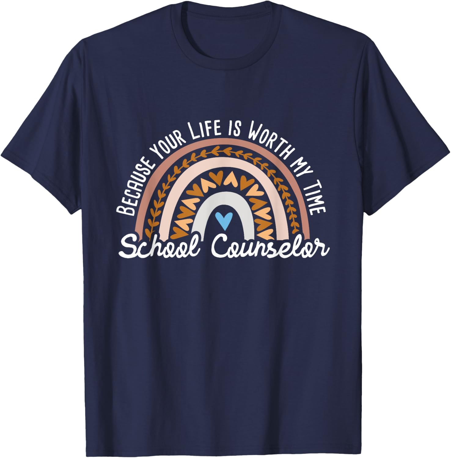 School Counselor - Appreciation Rainbow Teacher Counseling Women T-Shirt - T-Shirt | Navy