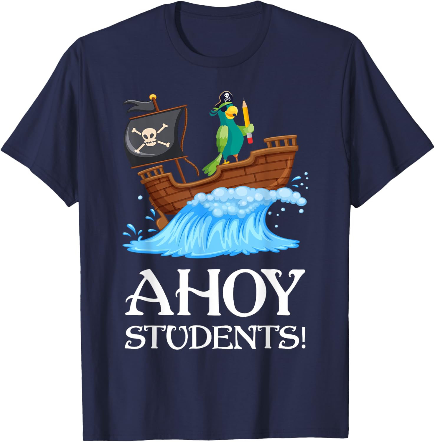 Funny 1st 2nd 3rd 4th 5th 6th Grade Pirate Teacher Women Girls Kids T-Shirt - T-Shirt | Navy