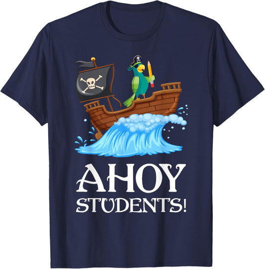 Funny 1st 2nd 3rd 4th 5th 6th Grade Pirate Teacher Women Girls Kids T-Shirt - T-Shirt | Navy