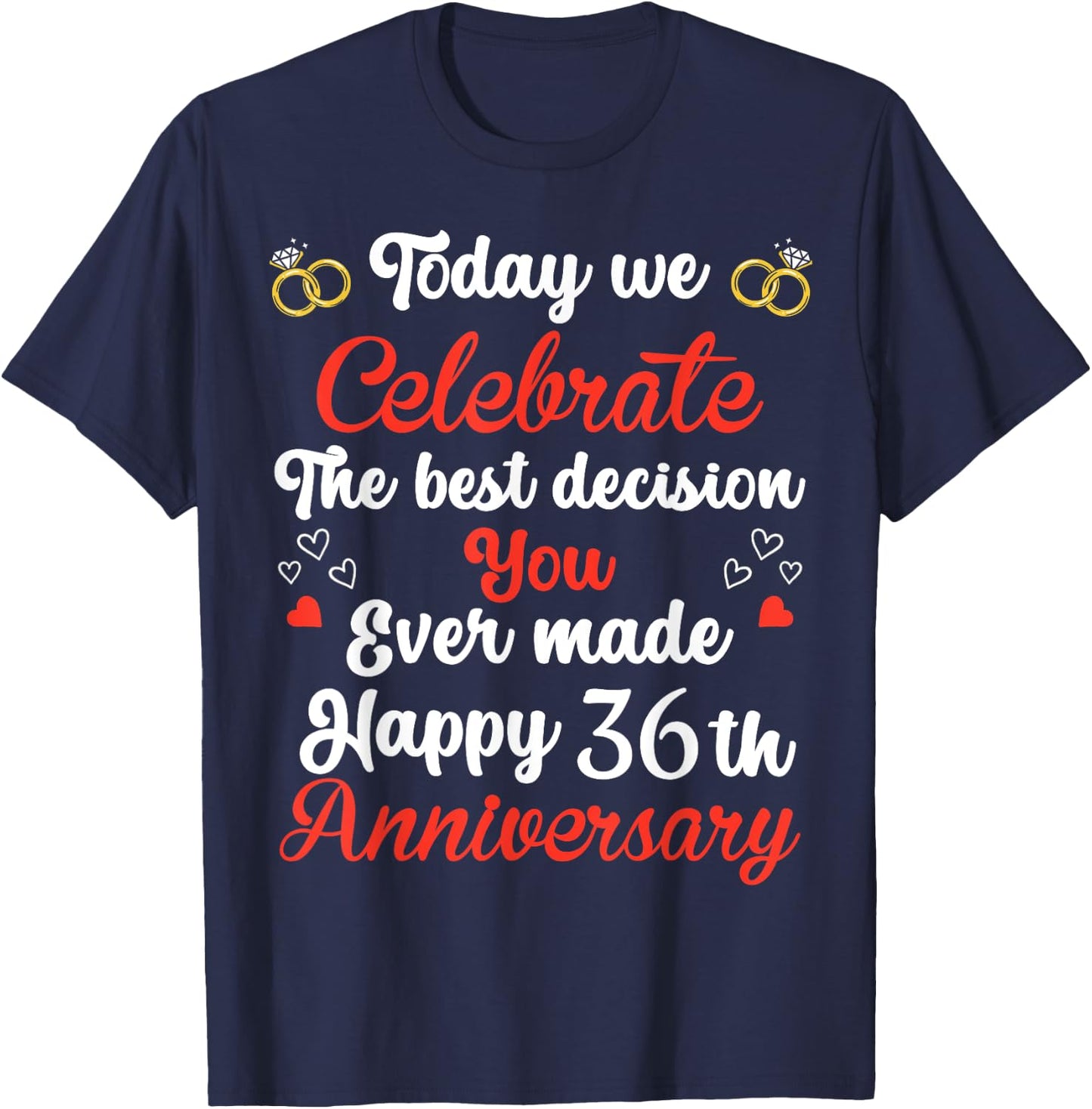 36 Years Anniversary Marriage Couples 36th Year of Marriage T-Shirt - T-Shirt | Navy