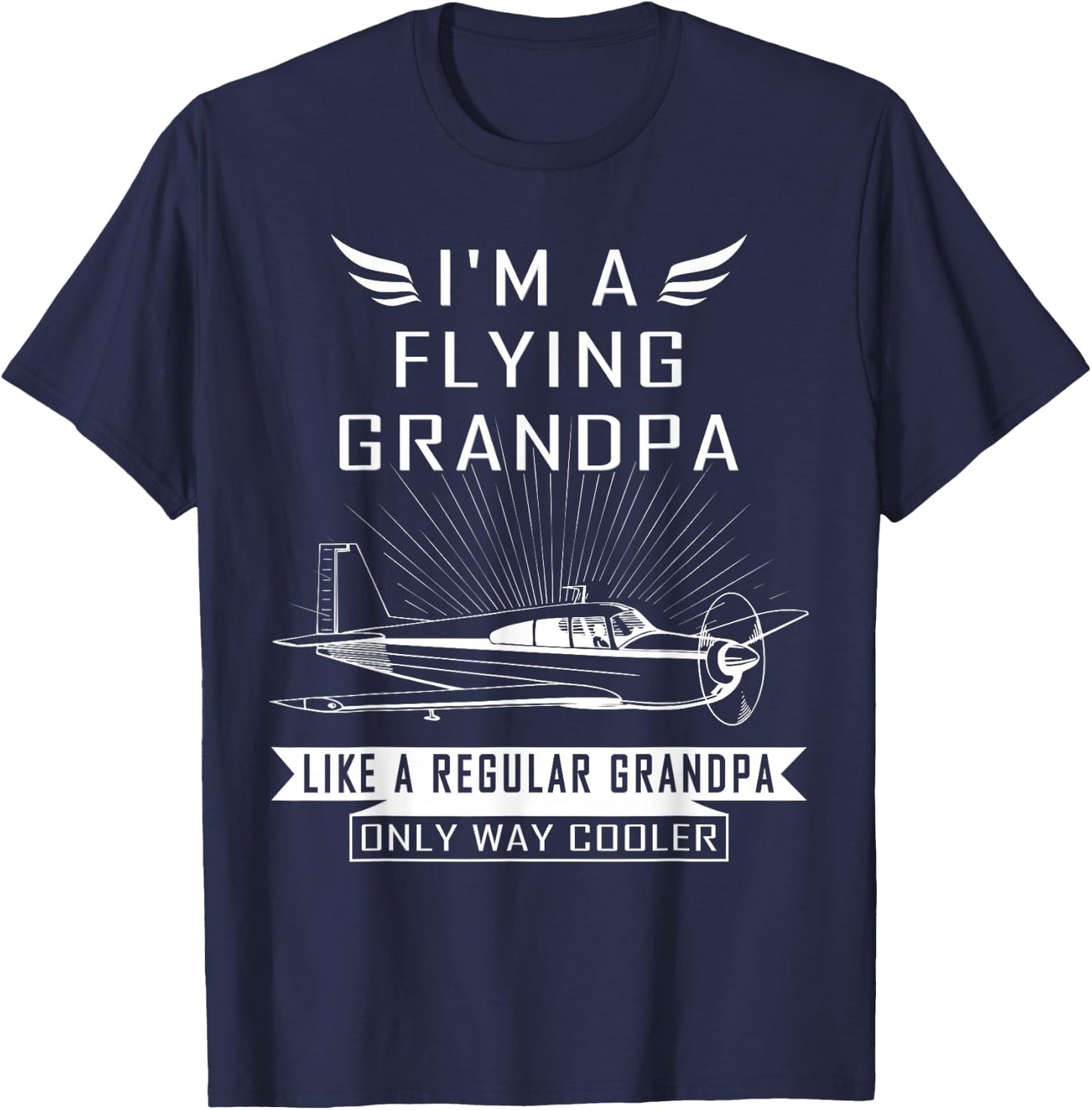 Flying Grandpa Shirt Pilot Gift Pilot Humor T-Shirt - T-Shirt | Navy