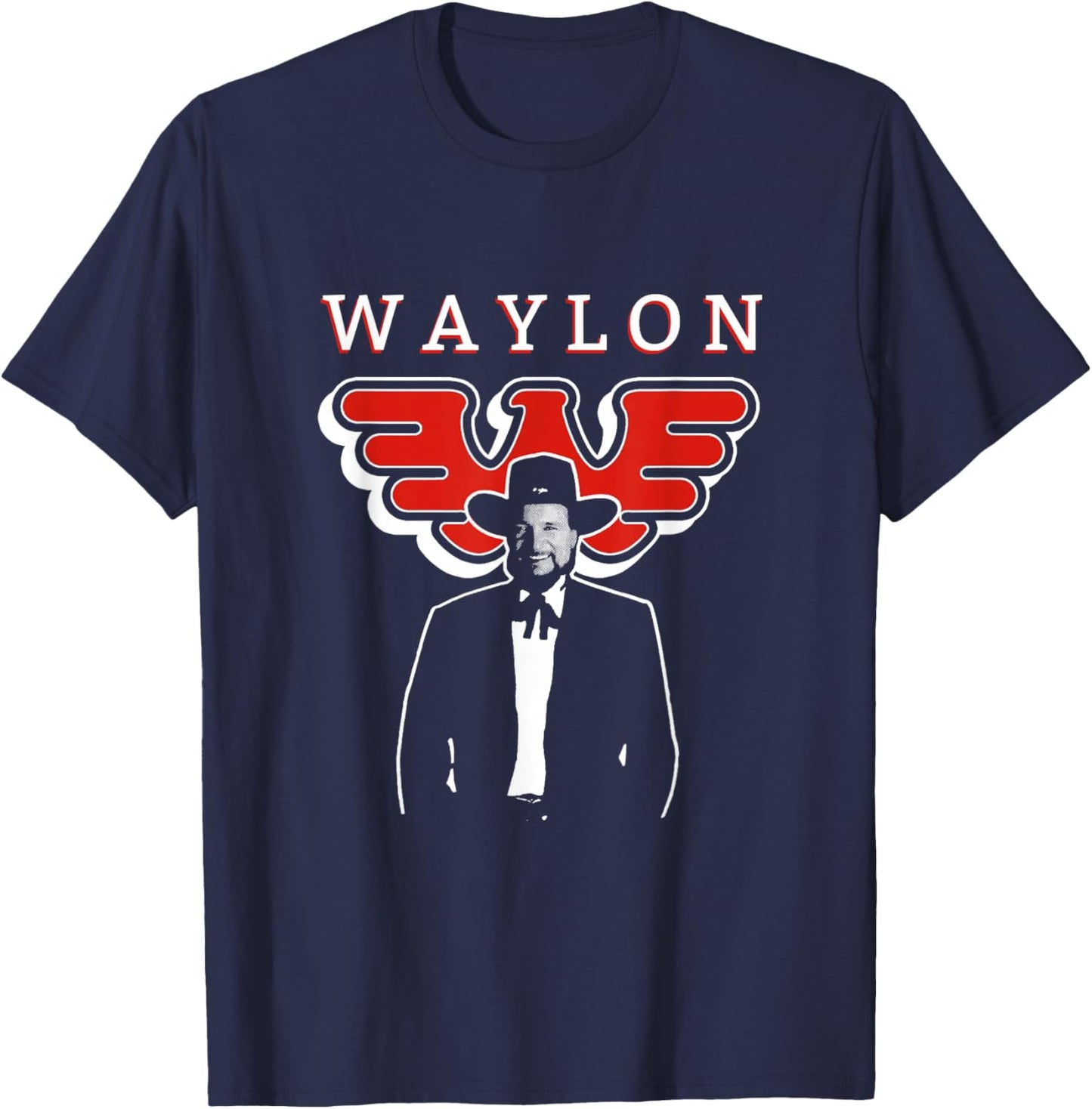 Waylon Jennings - Official Merchandise - Full Circle T-Shirt - T-Shirt | Navy