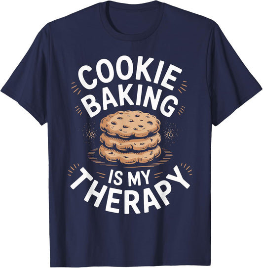 Cookie Baking is My Therapy Cookie Baker T-Shirt - T-Shirt | Navy